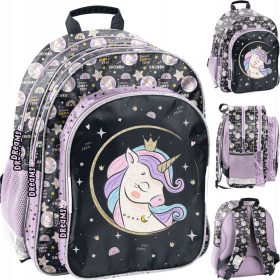 Zweikammeriger Schulrucksack Paso Unicorn mit Einhorn-Motiv