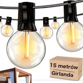    Girlande 1500 cm Netz + 2× E27 LED FILAMENT GLÜHBIRNE 1W Für Edison Girlande