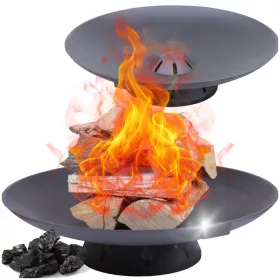    Gusseisen Garten Feuerstelle 70cm für Lagerfeuer Grill Kessel schwarzer Rost