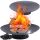  Gusseisen Garten Feuerstelle 70cm für Lagerfeuer Grill Kessel schwarzer Rost