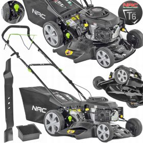   Benzin-Rasenmäher mit NAC-Korb, 146 cm³ Fassungsvermögen. Korb 60 l, Schnittbreite 46 cm