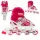  INLINE-SKATES, EINSTELLBARE ROLLERSKATES, ROSA 34-37, LED-RAD