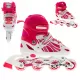  INLINE-SKATES, EINSTELLBARE ROLLERSKATES, ROSA 34-37, LED-RAD