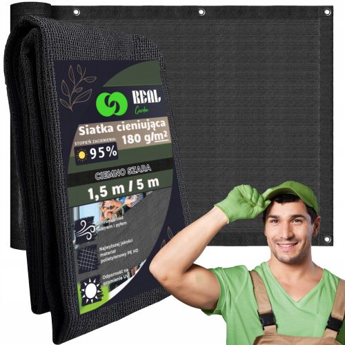  Abdeckung, Matte 150 x 500 cm Stoff + CLIPS MONTAGEGRIFFE FÜR SCHATTENNETZ SCHATTENNETZ 50 Stück ANTHRAZIT