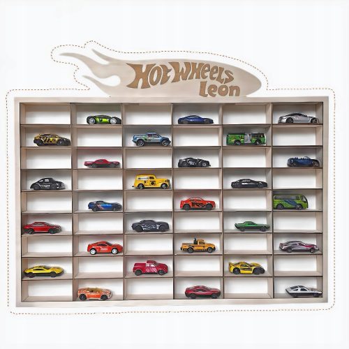  Hot-Wheels-Regal mit einer Plakette mit beliebiger Aufschrift