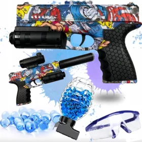    GEL BB GUN RIFLE AUTOMATISCHES BATTERIELADEGERÄT SAFE + Pop it - Push Pop Bubble - Tęczow Sensory Mat