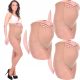  3 Stück Lycra-Strumpfhose 20 den Umstandsmode mit Einsatz in transparentem Nude-Beige