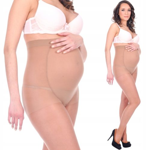  Umstandsstrumpfhose mit Einsatz aus Lycra, 20 den, transparent, Nude-Beige