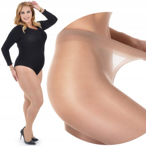  PLUS SIZE T-BAND Strumpfhose ohne Höschen, 20 den, dünn, elegantes Phänomen