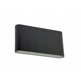    Su-ma schwarze Gartenwandleuchte mit integrierter 12-W-LED-Quelle