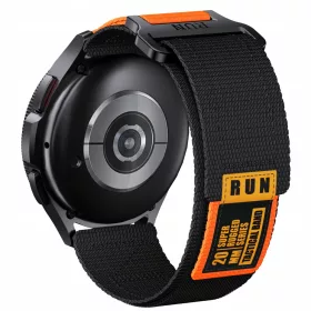    Tactical Run 22 mm schwarzes/orangefarbenes C24-Nylon-Uhrenarmband