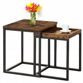    SoBuy fbt rechteckiger Couchtisch 50 x 40 x 60 cm, dunkle Buche