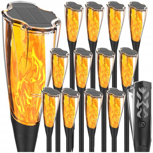  12× Berge Solarlampe, schwarz, 65 cm, 1 Stk.