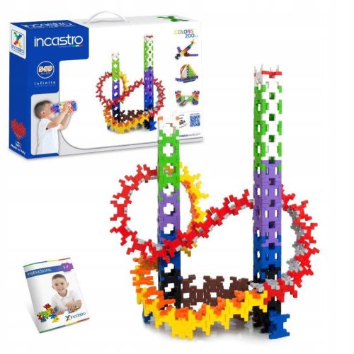 Ein Satz Bauklötze für ein Fünfjähriges zum Bauen, bunt, 200 Stück.