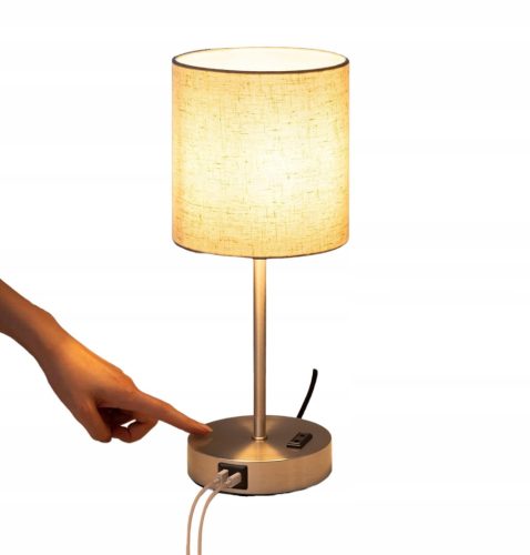  EDISHINE Nachttischlampe in den Farben Beige und Braun