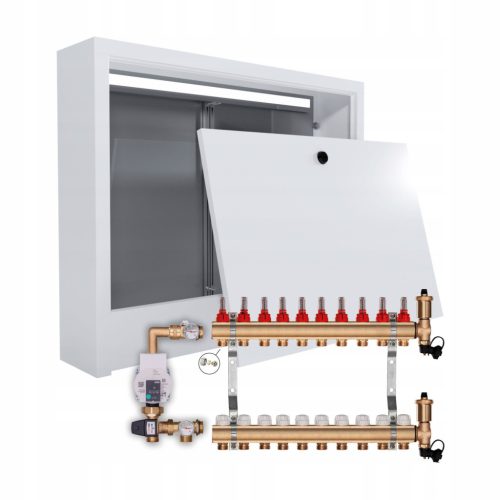 Unterflurverteiler 10 + WILO-PUMPE + ANSCHLÜSSE + AUFPUTZDOSE