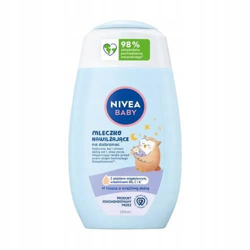  NIVEA BABY FEUCHTIGKEITSMILCH FÜR BABYS FÜR DIE NACHT ZU Bett, 200 ml