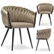  VELOURS-SESSEL MIT ROSA-STOFF, BEIGE, SCHWARZ