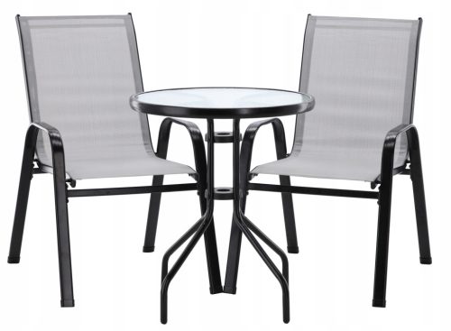 Malatec Couchtisch und Stühle aus Metall zum Entspannen, schwarz