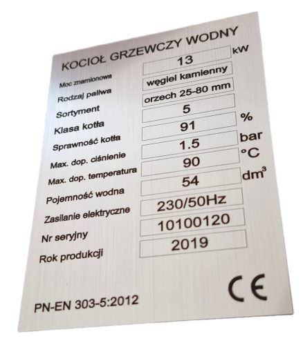 Typenschild Wasserofen Zentralheizungskessel Holzofen Steinkohle