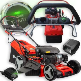    Greenso Benzin-Rasenmäher mit Korb, 150 cm³ Fassungsvermögen. Korb 55 l, Schnittbreite 46 cm