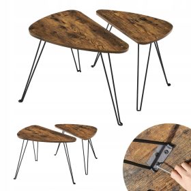    Vasagle ZenderTextil Couchtisch 2021 60 x 38 x 47,5 cm in Brauntönen