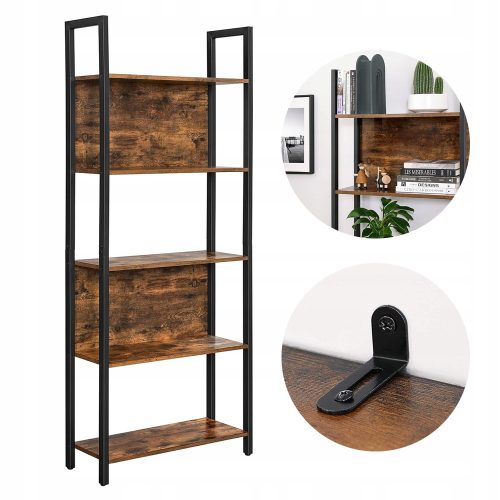  Songmics HILLS025B01 Regal 62 cm x 165 cm x 24 cm Brauntöne
