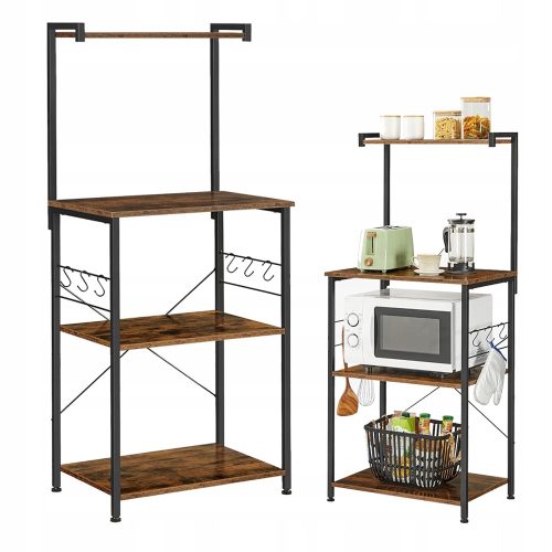  Songmics Küchenschrank 40 x 60 x 134 cm, Frontfarbe: Schwarz