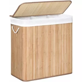    Songmics freistehender Wäschekorb 150l, Braun- und Beigetöne