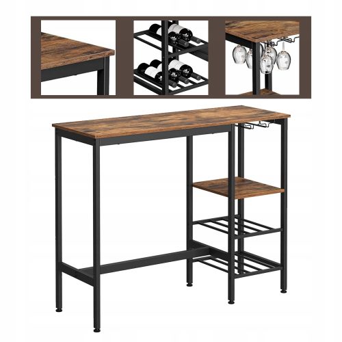  Vasagle rechteckiger schwarzer Küchentisch 40 x 110 x 90 cm