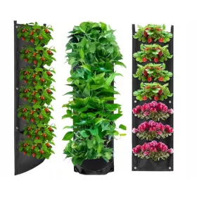    2× Decorya Blumentopf 105 cm x 30 x 105 cm schwarzer Kunststoff + CRABINER LEASH WEBSKI SCHLÜSSELRING SCHWARZ