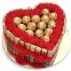  Herzförmiger Süßigkeitenkuchen Ferrero Rocher, Merci und Rosen