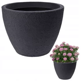    Vilde Blumentopf 48 cm x 48 x 37,5 cm Durchmesser 48 cm Kunststoff in den Farben Grau und Silber