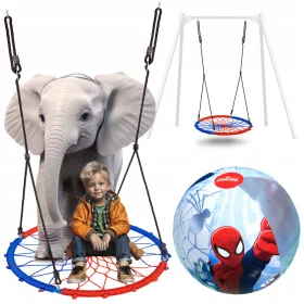  STORCHENNEST GARTENSCHAUKEL 95cm + SPIDERMAN BALL GRATIS