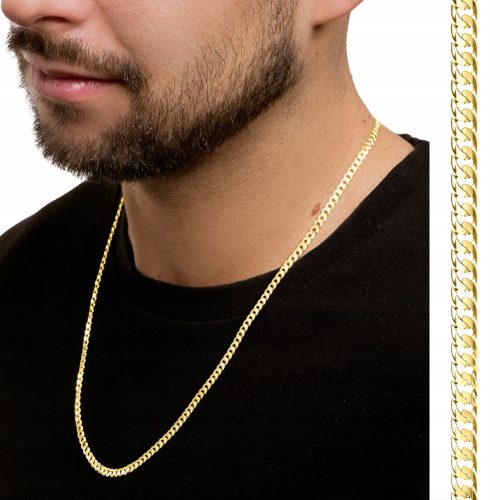  HERREN-GOLDKETTE, 585 VERGOLDET, 60 cm, VOLLGESCHMIEDET, 8g, 925 SILBER