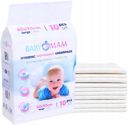  BABYMAM EINWEGPOLSTER 60x90 cm HYGIENEPOLSTER WICKELWICKLER 10 Stk
