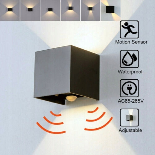 Garten-Wandleuchte, schwarze LED-Wandleuchte, 12 W