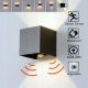  Garten-Wandleuchte, schwarze LED-Wandleuchte, 12 W
