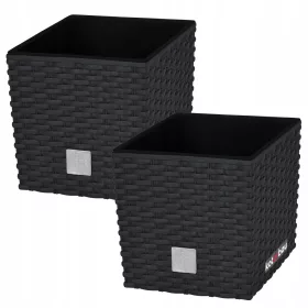    Kotarbau Blumentopf 22,5 cm x 22,5 x 23 cm Kunststoff Anthrazit