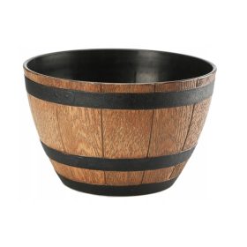    Galicja-Blumentopf, 50 cm x 50 x 32 cm, Durchmesser 50 cm, Kunststoff in Braun- und Beigetönen