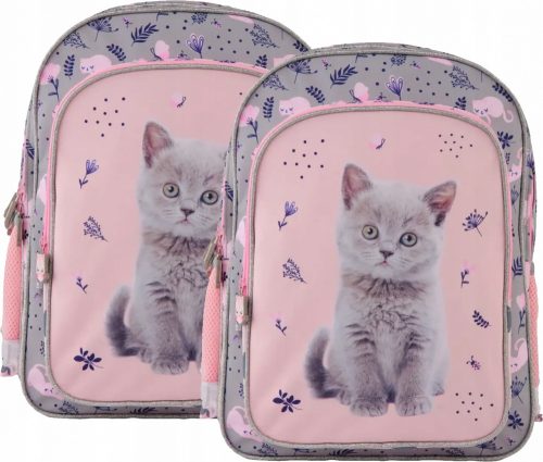 Schulrucksack für Mädchen mit Katzenmotiv, ideal für die Klassen 1-3