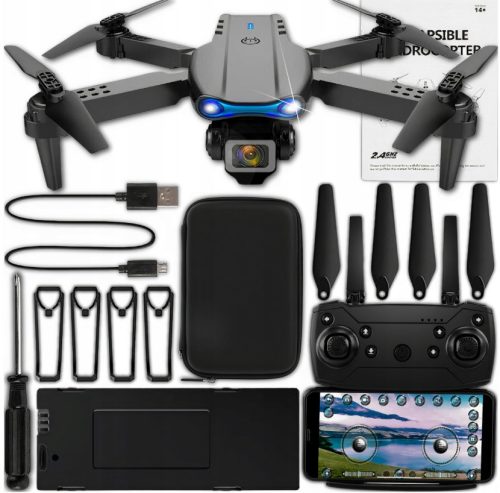  DRONE E99 2x Kamera schwebt 200 m Hindernisvermeidung WIFI Koffer Geschenk