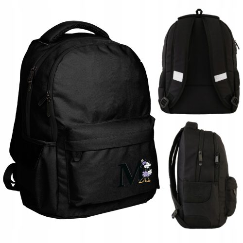Schulrucksack für Jugendliche BeUniq, mit Laptopfach, Minnie Mouse Design, Schwarz