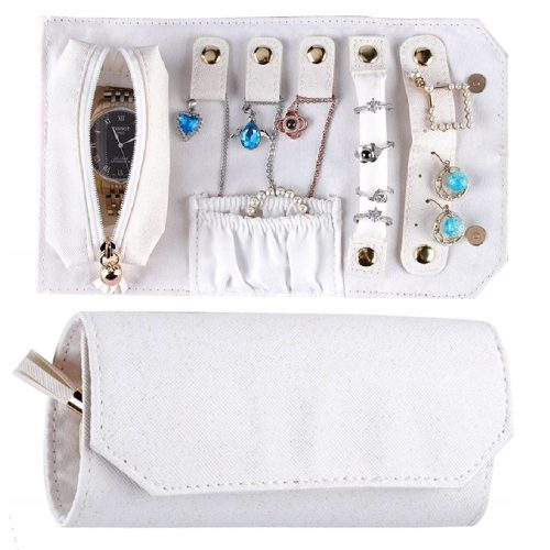  ORGANIZER-REISE-SCHMUCKETUI, ROLLBAR, WEISSE BOX, GLITZER