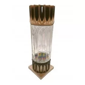  Quazarkerze, golden, Regenbogenglas, 37,5 cm