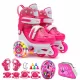  Einsteiger-Rollschuhschuh-Set für Kinder. Rosa Rollschuhe, Größen 27–30
