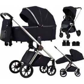    Kinderwagen CARRELLO Ultra CRL-6525 2in1 Night Black + ALFA Carrello-Adapter für Maxi-Cosi Cybex-Autositz
