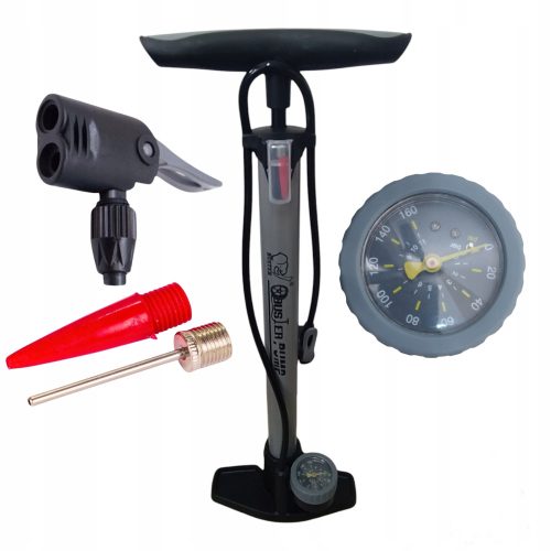  Buster Standpumpe für Fahrrad, Werkstatt, Auto, universal, 11 bar, Grautöne