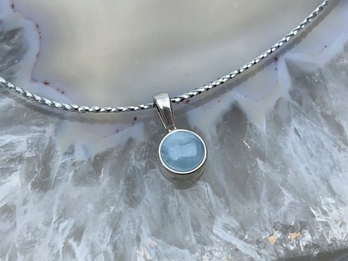  kleiner silberner eleganter Anhänger Silber pr. Anhänger aus 925er Aquamarin