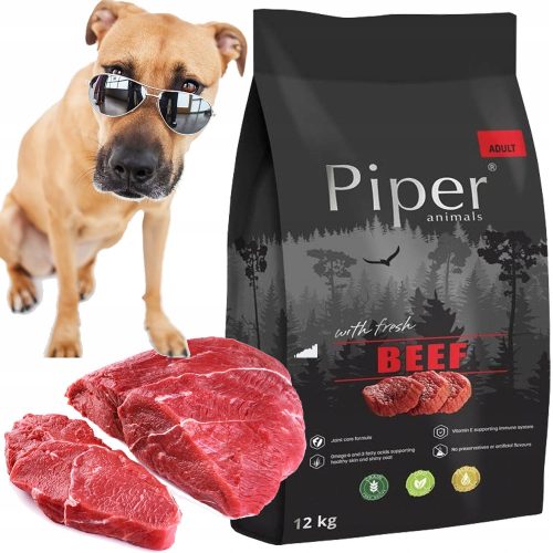  PIPER FRESH BEEF 12 kg FRISCHES und GETROCKNETES RINDFUTTER FÜR HUNDE